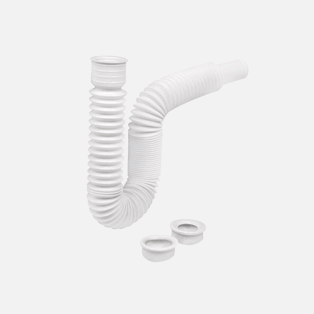 Sifón flexible plastico blanco