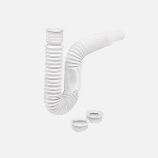 Sifón flexible plastico blanco
