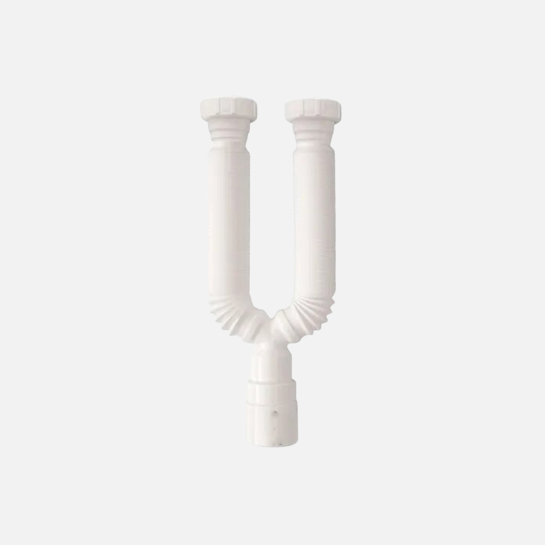 Sifón flexible plastico blanco