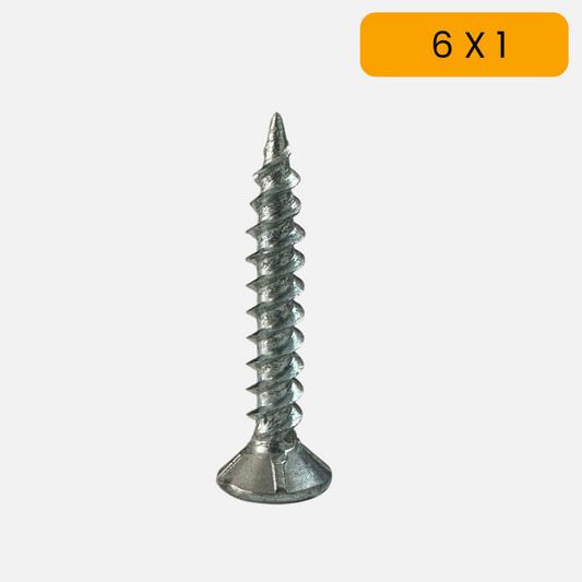 Tornillo avellan con nervadura punta aguda 6 X 1