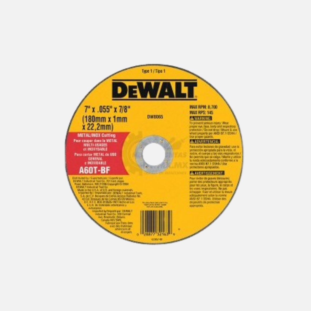 Disco de corte metal amarillo DeWalt ORIGINAL