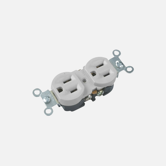 Toma doble leviton blanca completa