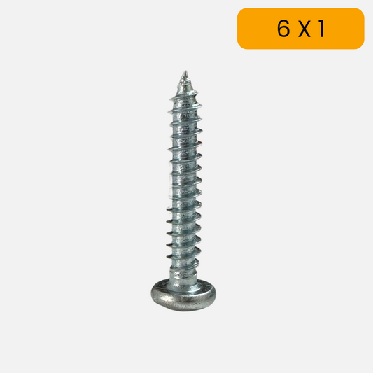 Tornillo lamina cabeza pan phills zincado 6 X 1