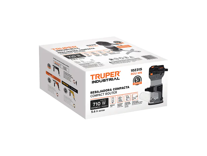 Rebajadora compacta marca TRUPER 710W industrial