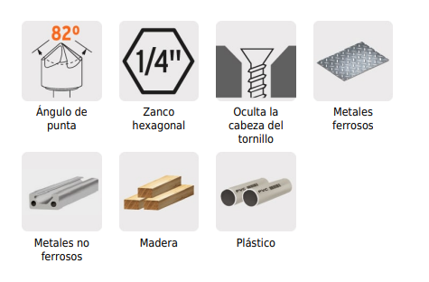 Avellanador HSS cambio rápido 1/2" marca TRUPER