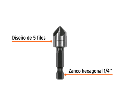 Avellanador HSS cambio rápido 1/2" marca TRUPER