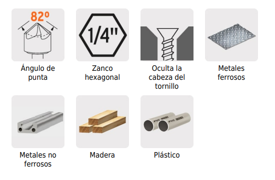 Avellanador HSS cambio rápido 5/8" marca TRUPER