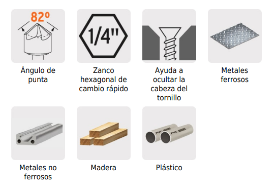 Juego de 3 avellanadores HSS marca TRUPER