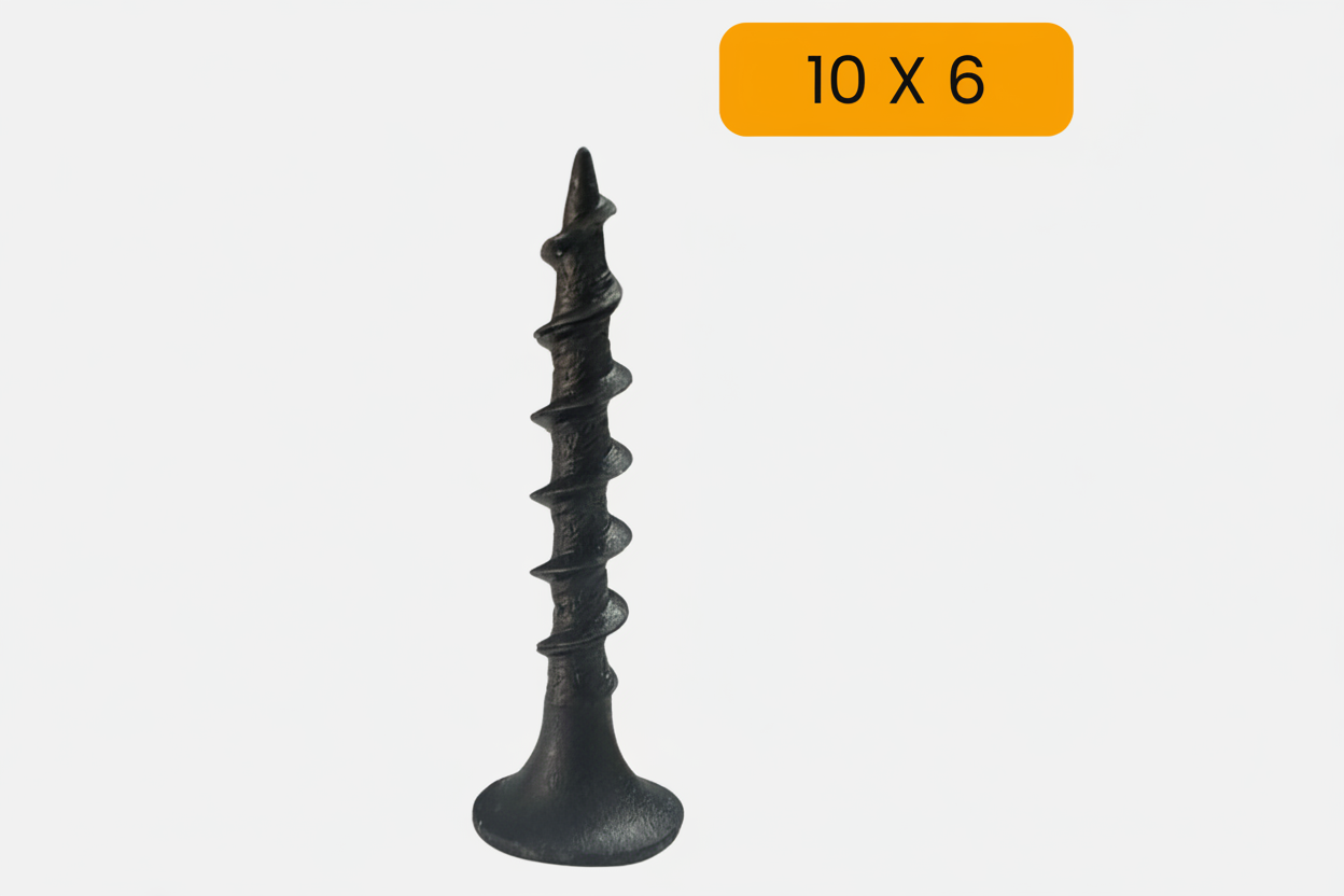 Tornillo drywall rosca ordinaria pavonado 10 X 6