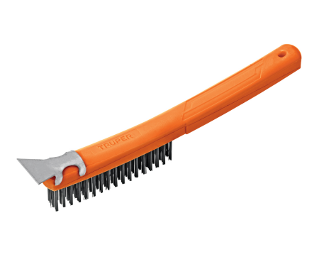 Cepillo de alambre 51 pinceles acero al carbono C/espátula marca TRUPER