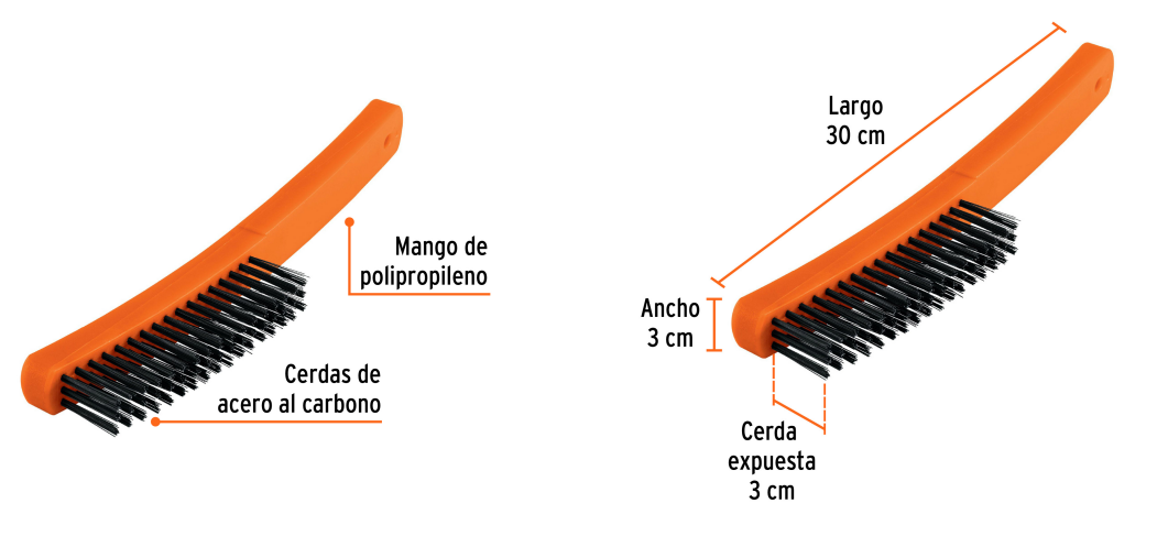 Cepillo de alambre 51 pinceles acero al carbono marca TRUPER