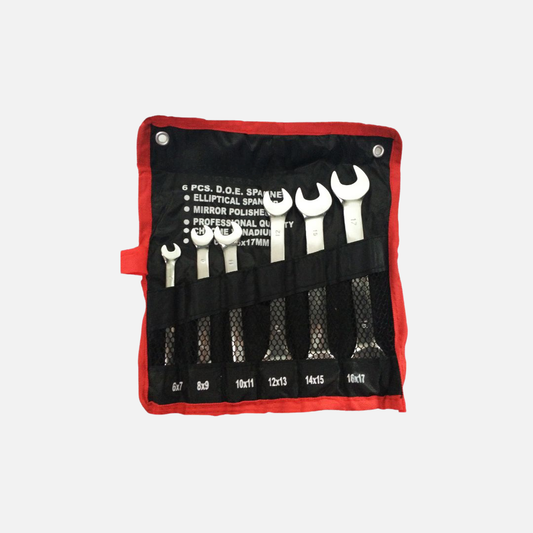 Juego llaves 6 piezas boca fija importada cr van 6 mm – 17 mm