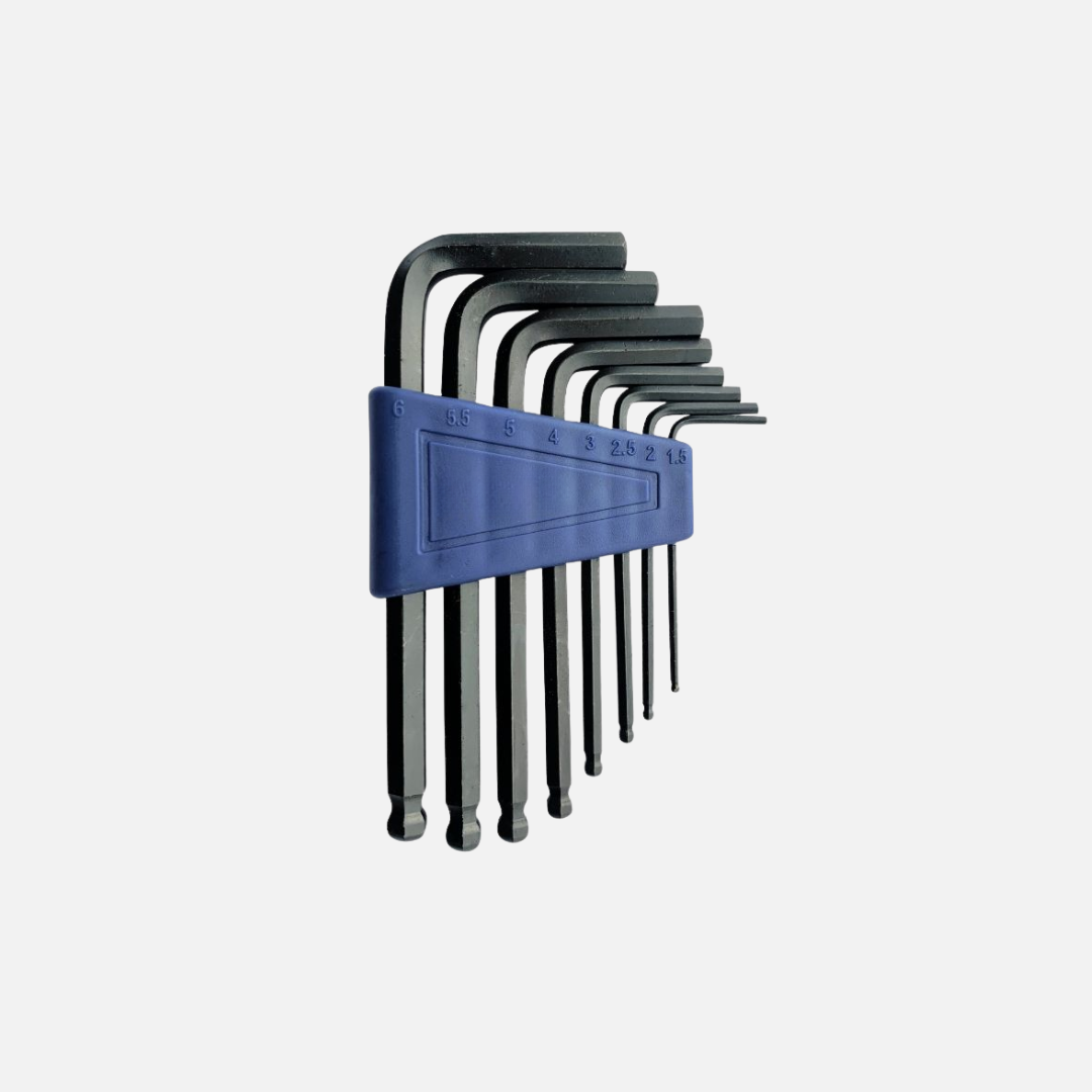 Juego llaves bristol cortas 8 piezas punta bola importada cr van 1.5 mm – 6.0 mm