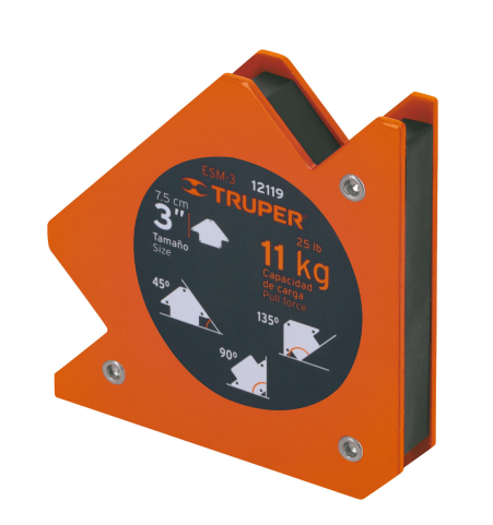 Escuadra magnetica p/soldar 3" capacidad 11kg marca TRUPER