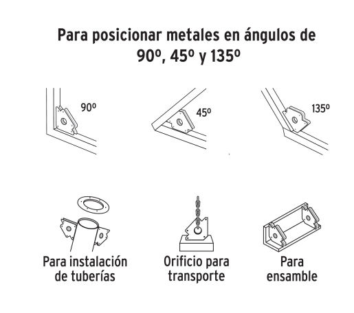 Escuadra magnetica p/soldar 3" capacidad 11kg marca TRUPER