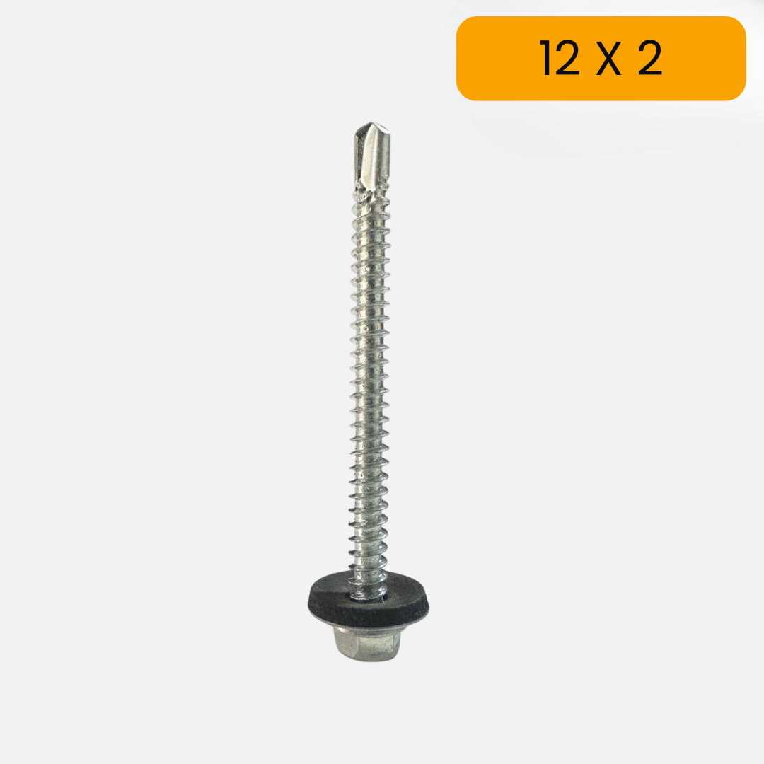 Tornillo hexagoal punta broca con arandela de neopreno 12 X 2