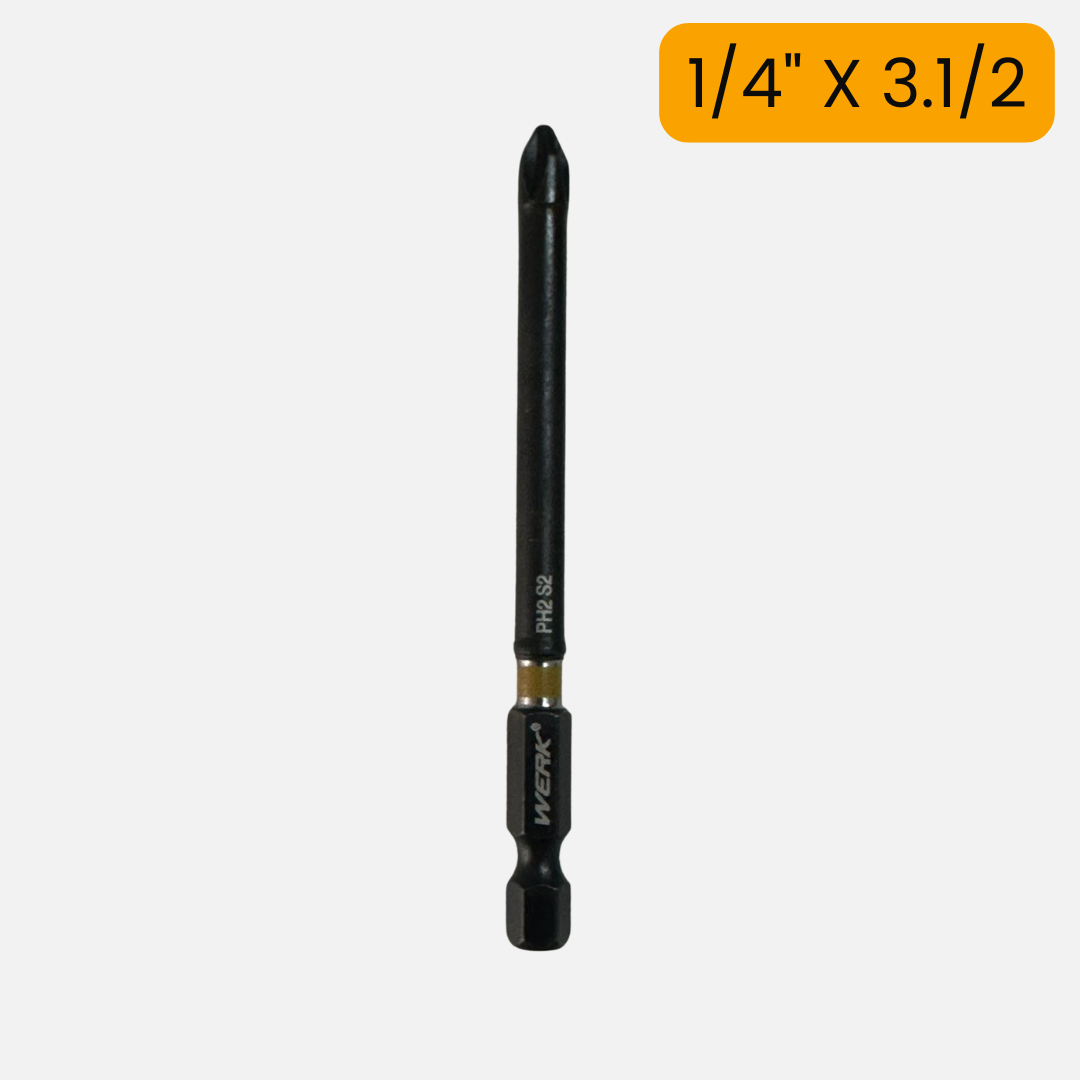 Punta magnetica 1/4" s2 phlls #2 x 3.1/2 werk X UND