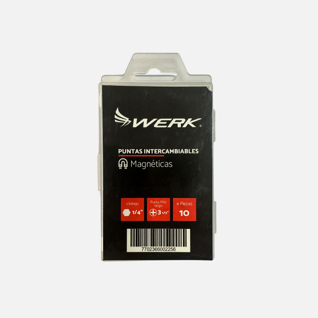 Punta magnetica 1/4" s2 phlls #2 x 3.1/2 werk X UND