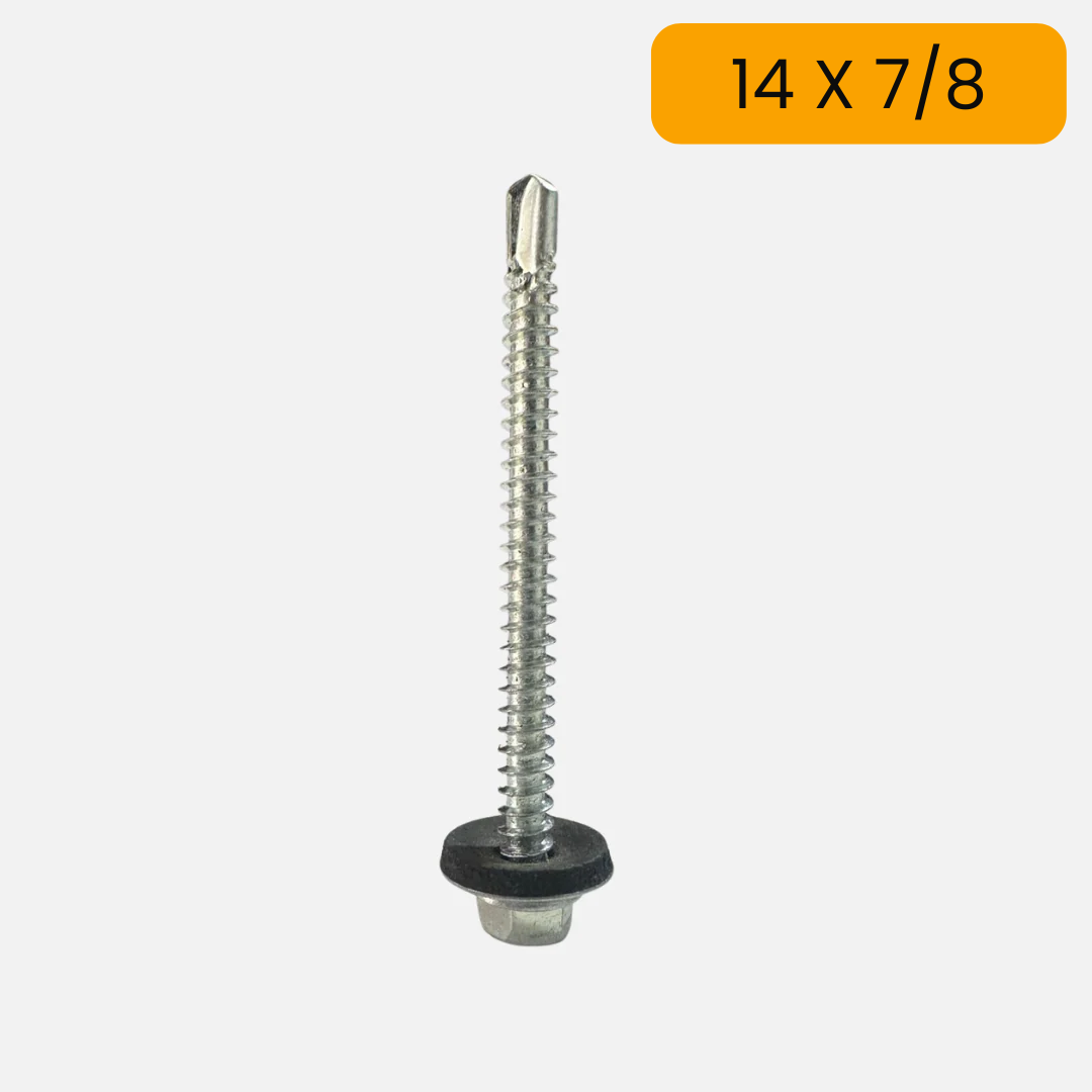 Tornillo hexagonal punta de broca con arandela de neopreno 14 X 7/8