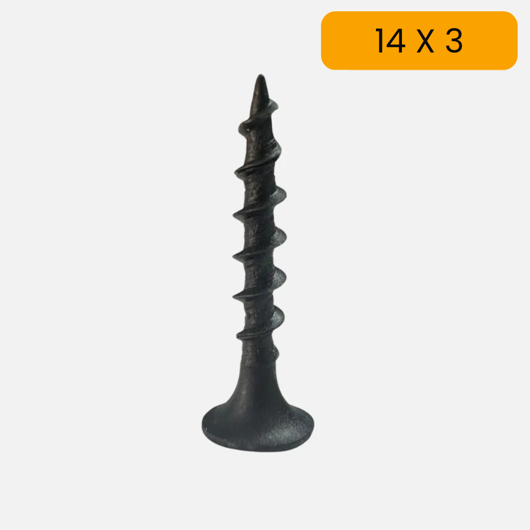 Tornillo drywall rosca ordinaria pavonado 14 X 3