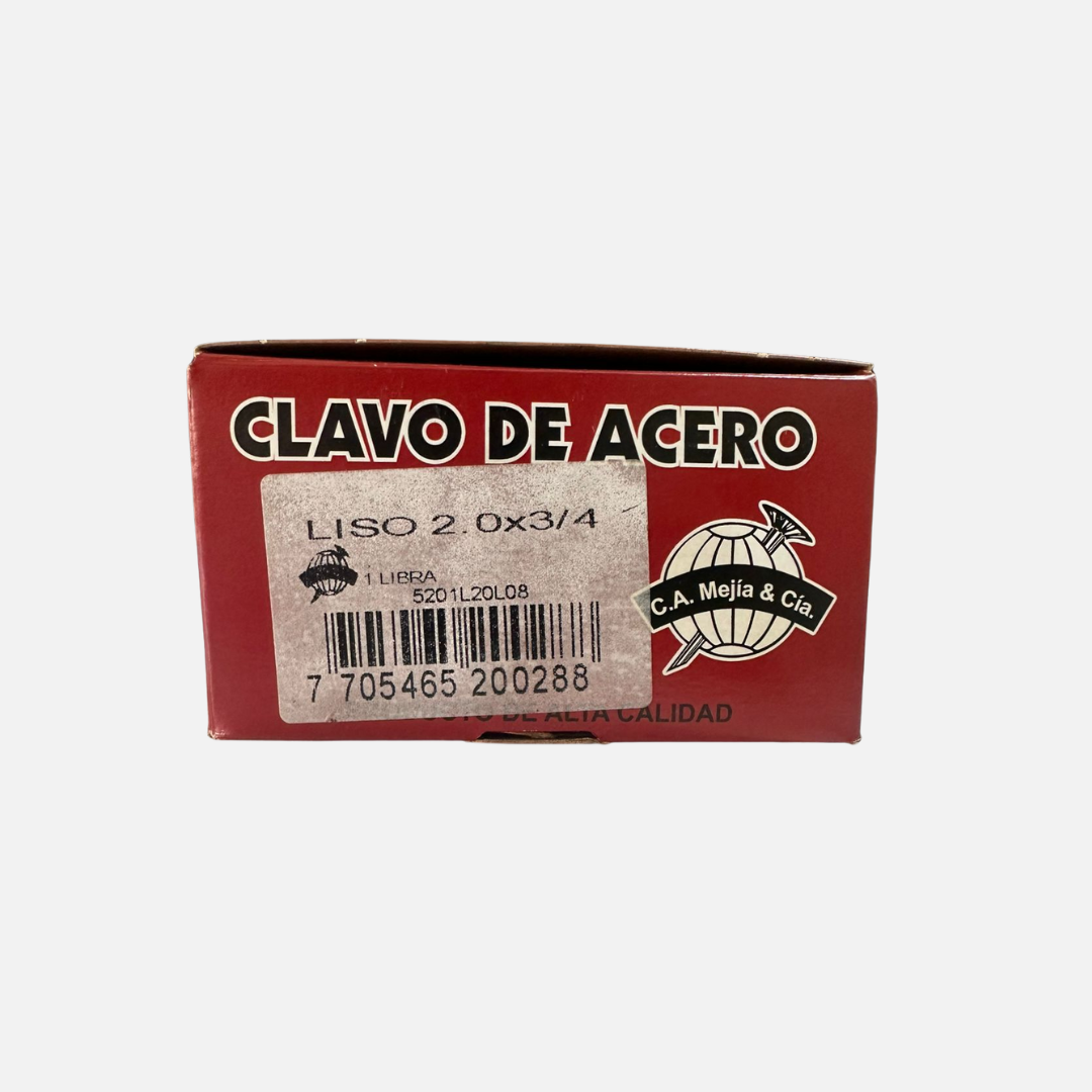Clavo de acero liso de 2 X 3/4 c.a mejia