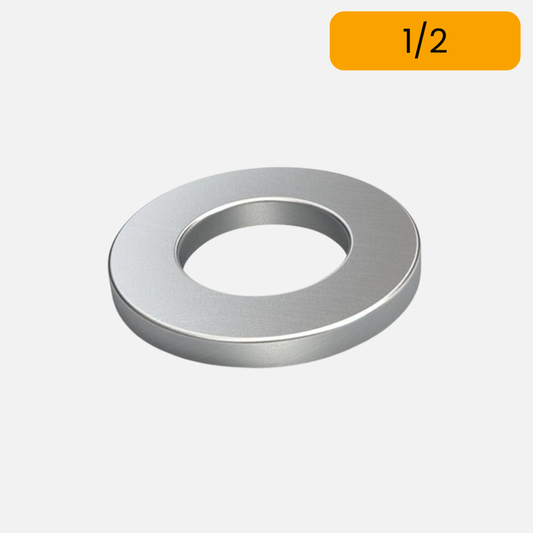 Arandela plana inoxidable de 1/2 X UND