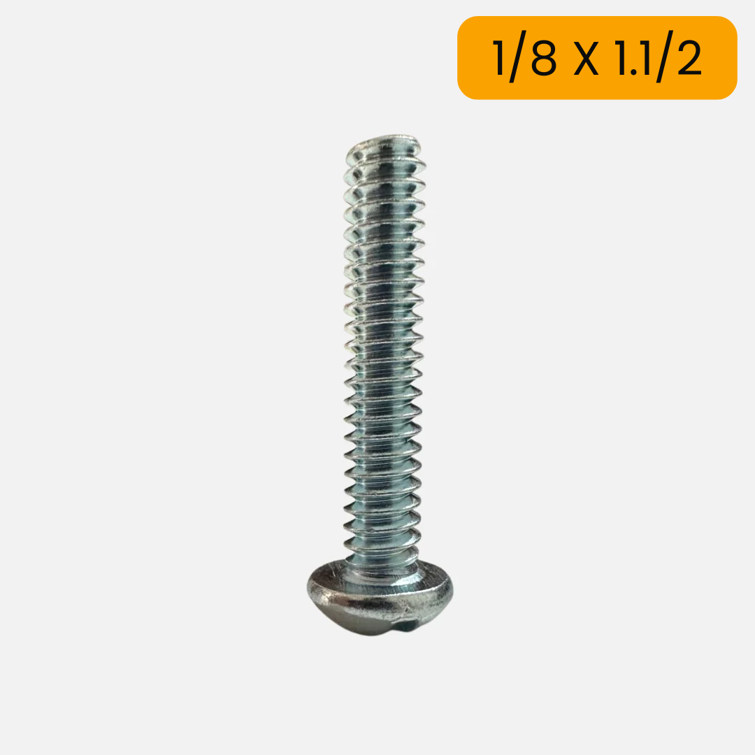 Tornillo estufa cabeza redonda de 1/8 X 1.1/2