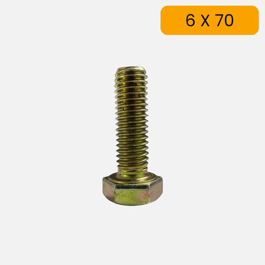 Tornillo hexagonal milimétrico de 6 X 70