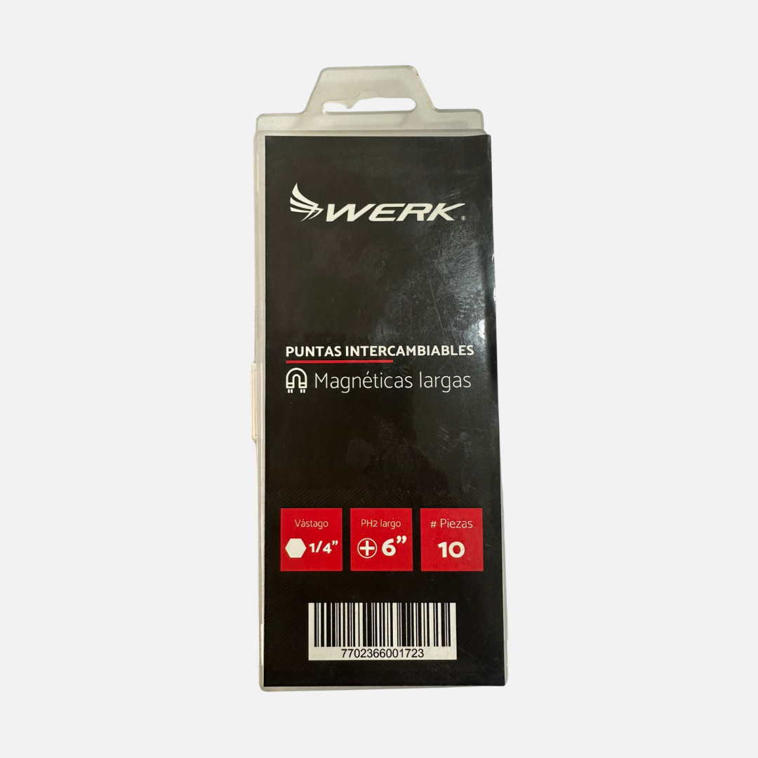 Punta magnetica 1/4" s2 phlls #2 x 6" werk X UND