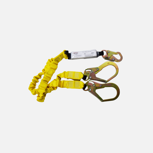 Eslinga sencilla de absorcion en y; doble gancho united; ansi z359.13 ce en 354