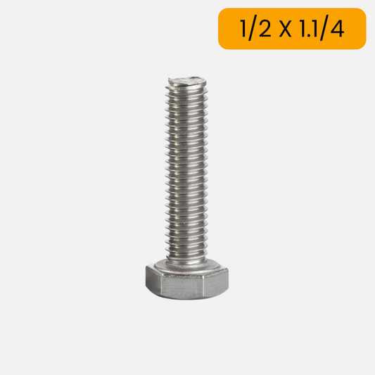 Tornillo hexagonal zincado G2 de 1/2 X 1.1/4