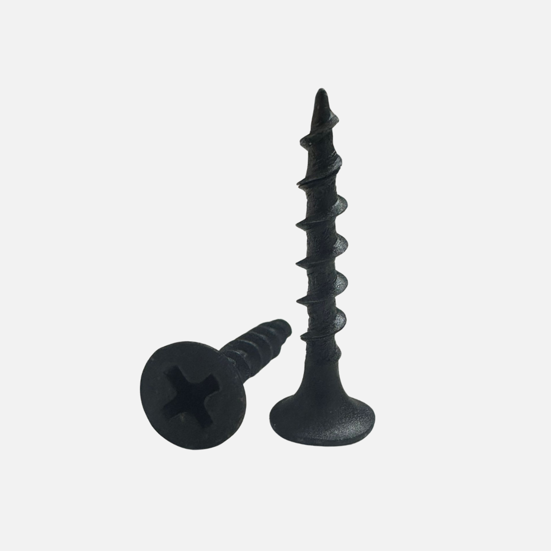 Tornillo drywall rosca ordinaria pavonado 6 X 1