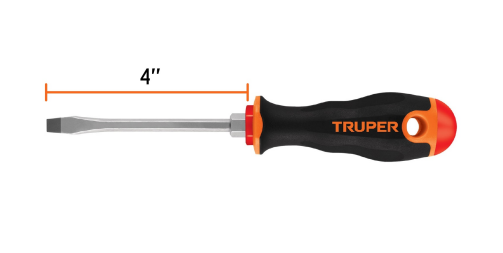 Destornillador pala 1/4 x 4" mango Comfort Grip marca TRUPER