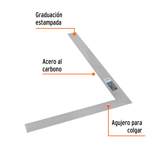 Escuadra 16"X 24" de acero para cantero marca TRUPER