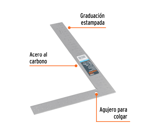 Escuadra 8" X 12" de acero para cantero marca TRUPER