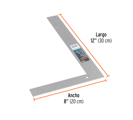 Escuadra 8" X 12" de acero para cantero marca TRUPER