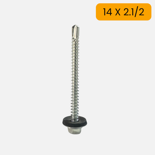 Tornillo hexagonal punta de broca con arandela de neopreno 14 X 2.1/2