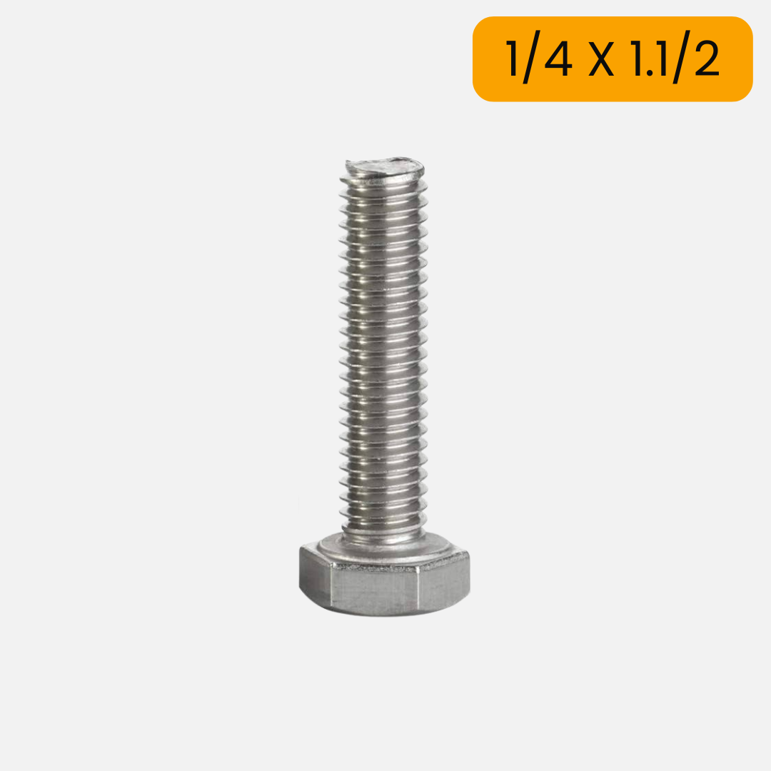 Tornillo hexagonal zincado G2 de 1/4 X 1.1/2