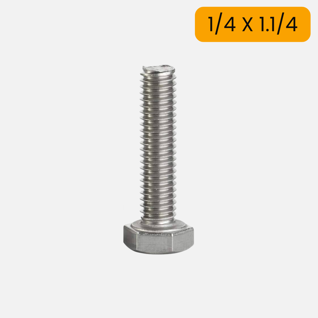 Tornillo hexagonal zincado G2 de 1/4 X 1.1/4
