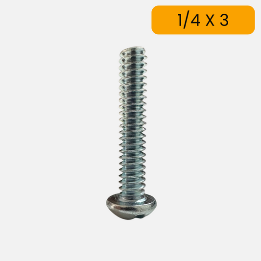 Tornillo estufa cabeza redonda de 1/4 X 3