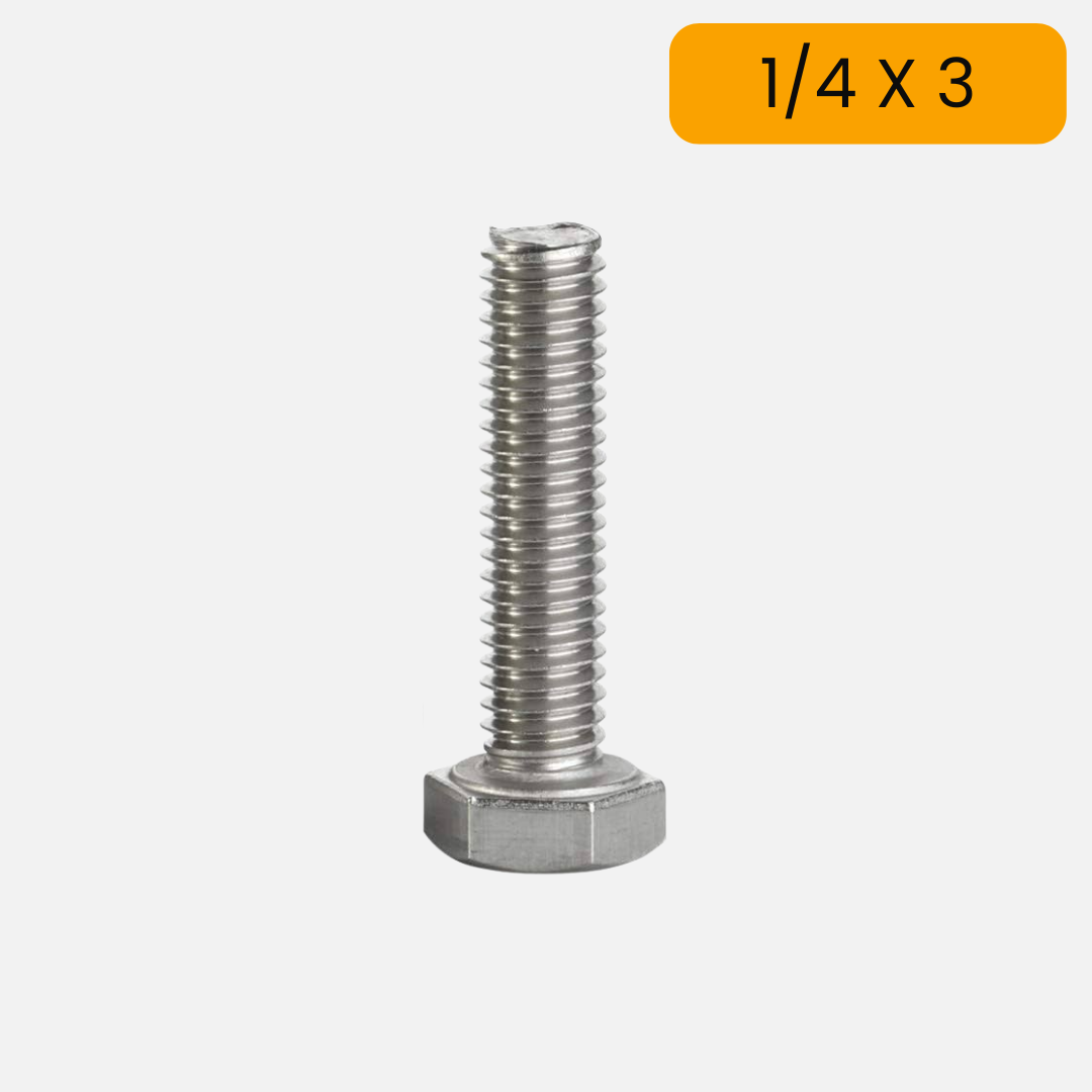 Tornillo hexagonal zincado G2 de 1/4 X 3