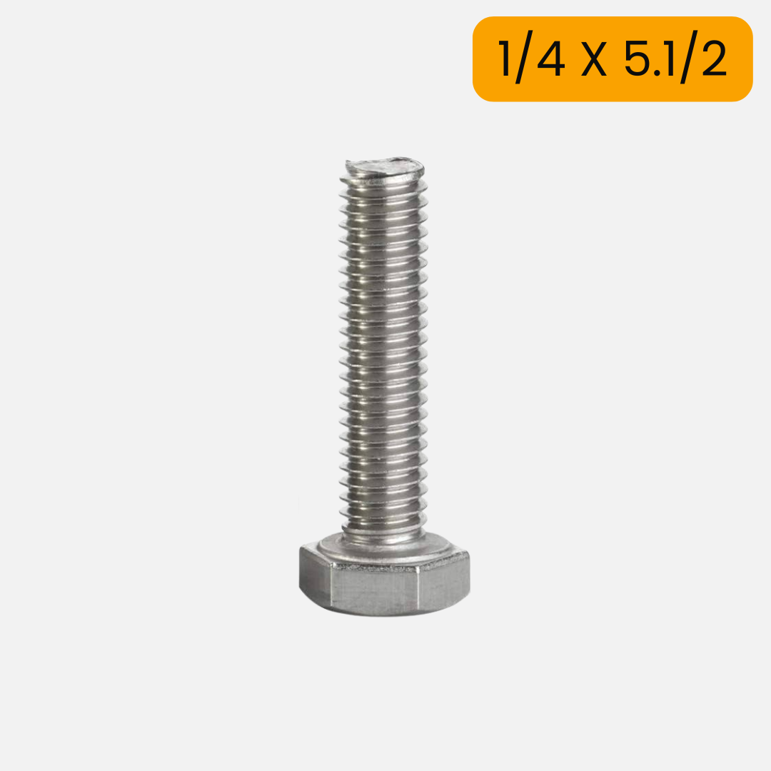 Tornillo hexagonal zincado G2 de 1/4 X 5.1/2