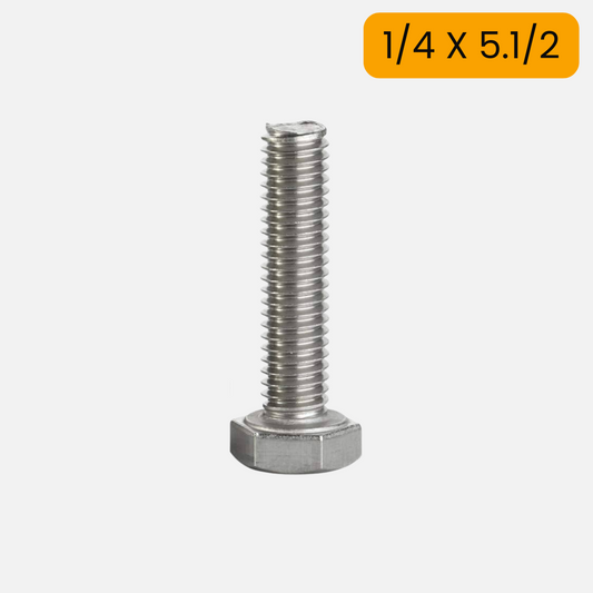 Tornillo hexagonal zincado G2 de 1/4 X 5.1/2