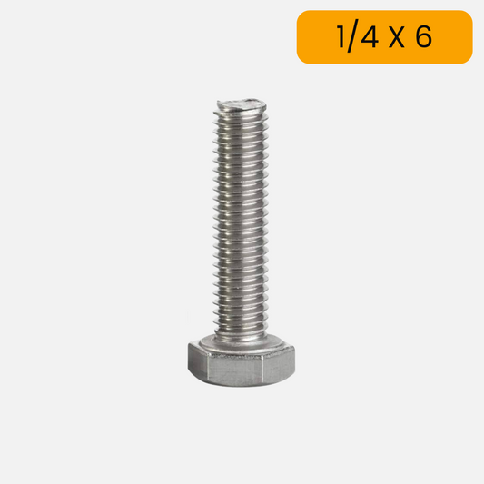 Tornillo hexagonal zincado G2 de 1/4 X 6