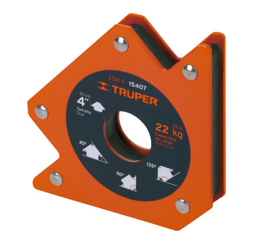 Escuadra magnética p/soldar 4" capacidad 22kg marca TRUPER