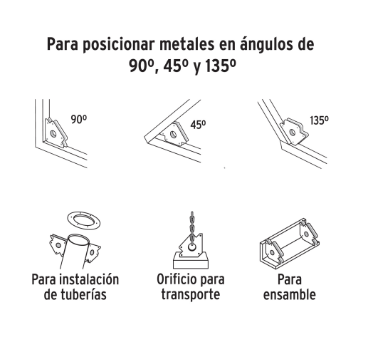 Escuadra magnética p/soldar 4" capacidad 22kg marca TRUPER
