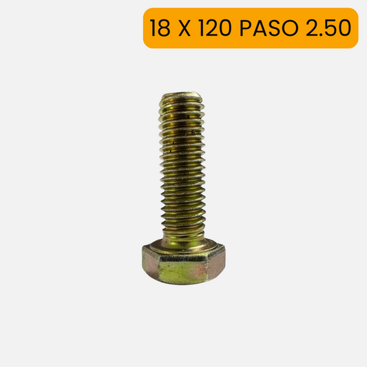 Tornillo hexagonal milimétrico de 18 X 120 ( paso 2.50 )