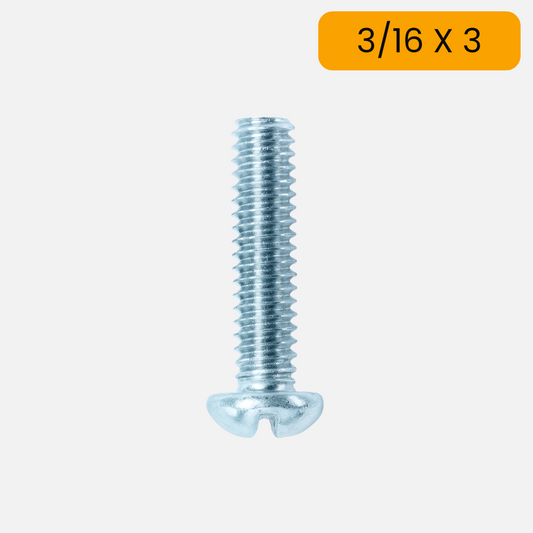 Tornillo estufa cabeza redonda de 3/16 X 3