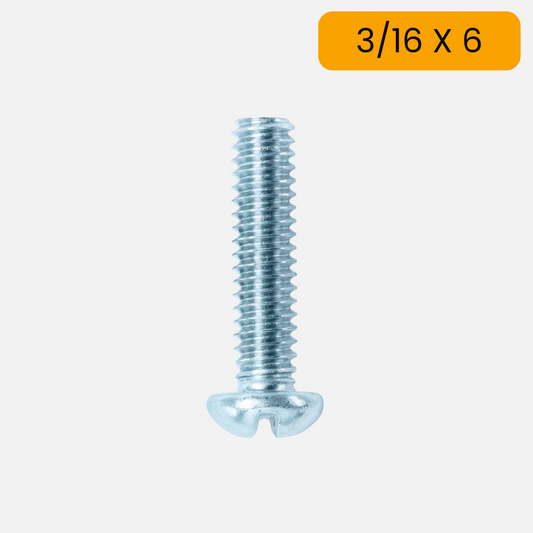 Tornillo estufa cabeza redonda de 3/16 X 6