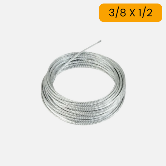 Cable de acero guaya encauchetada  X1.000 metros de 3/8 X 1/2